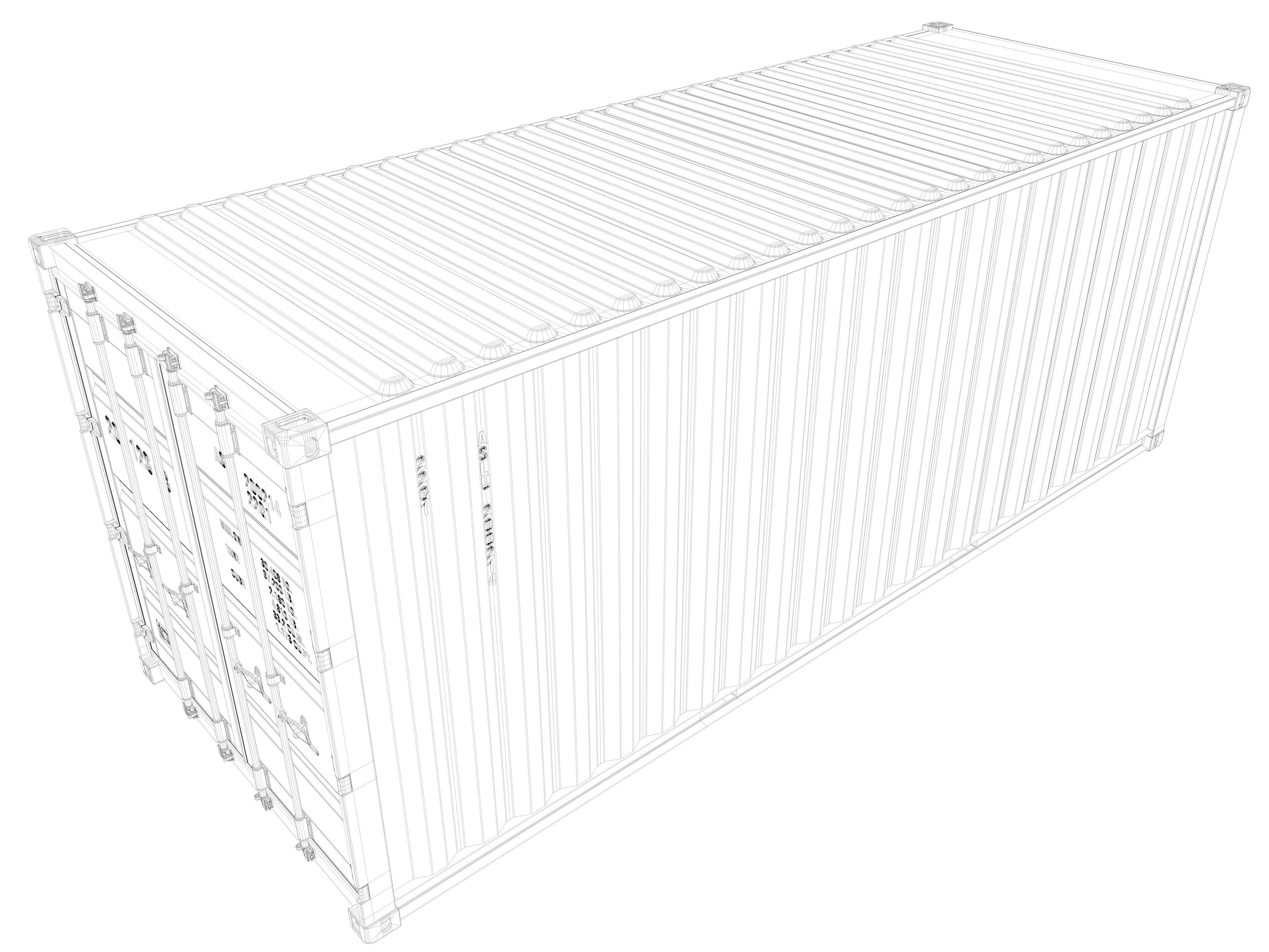 20 ft ISO Container detailed 3D model_7