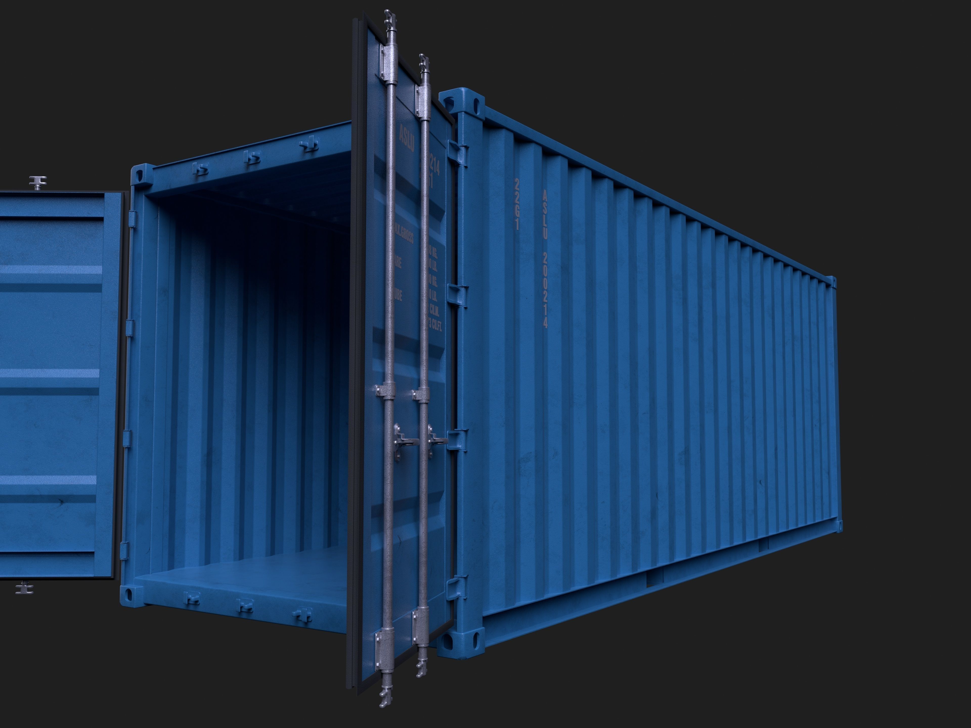 20 ft ISO Container detailed 3D model_1
