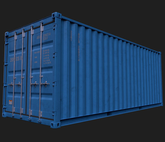 20 ft ISO Container detailed  3D model