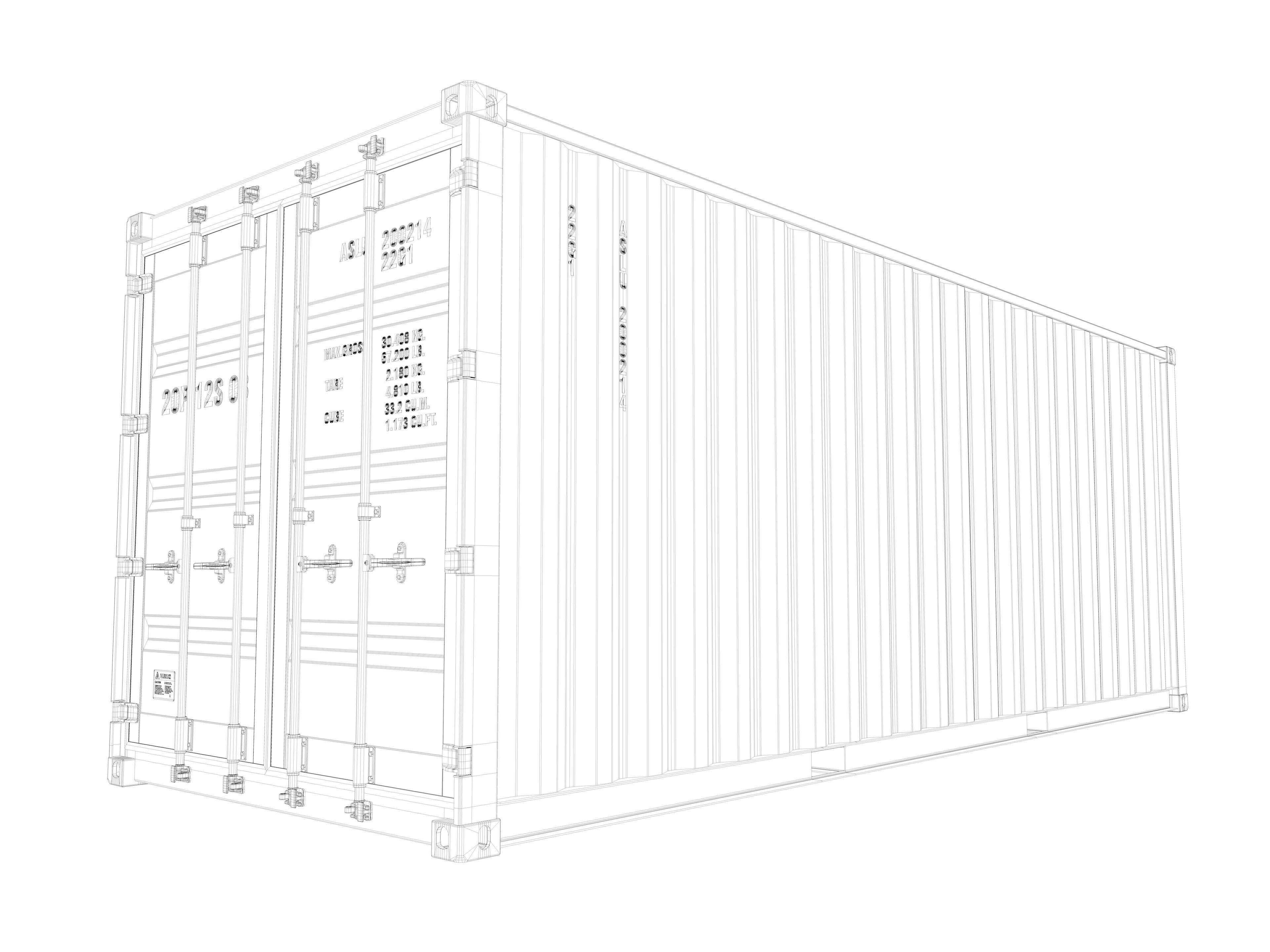 20 ft ISO Container detailed 3D model_6
