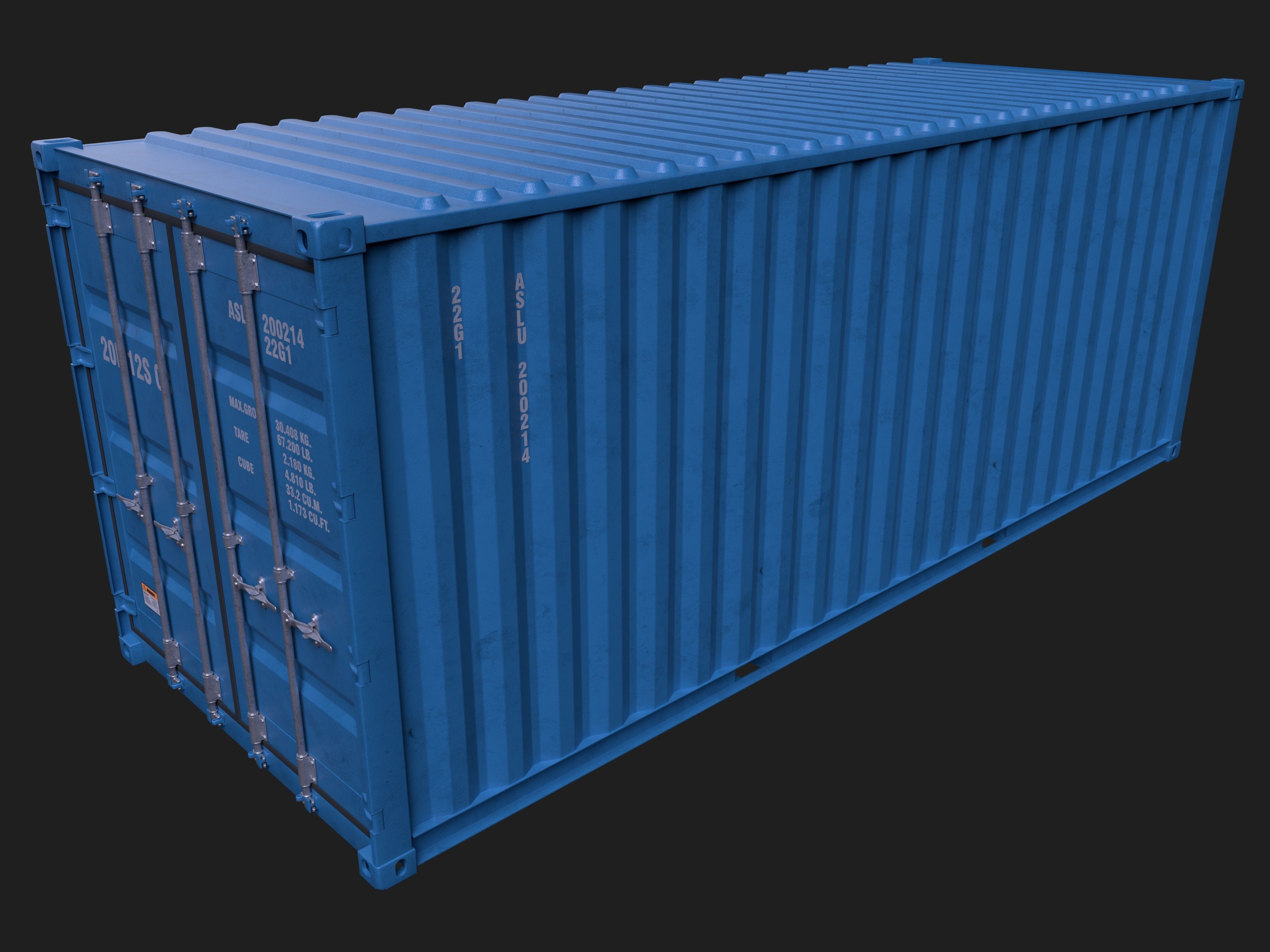 20 ft ISO Container detailed 3D model_3