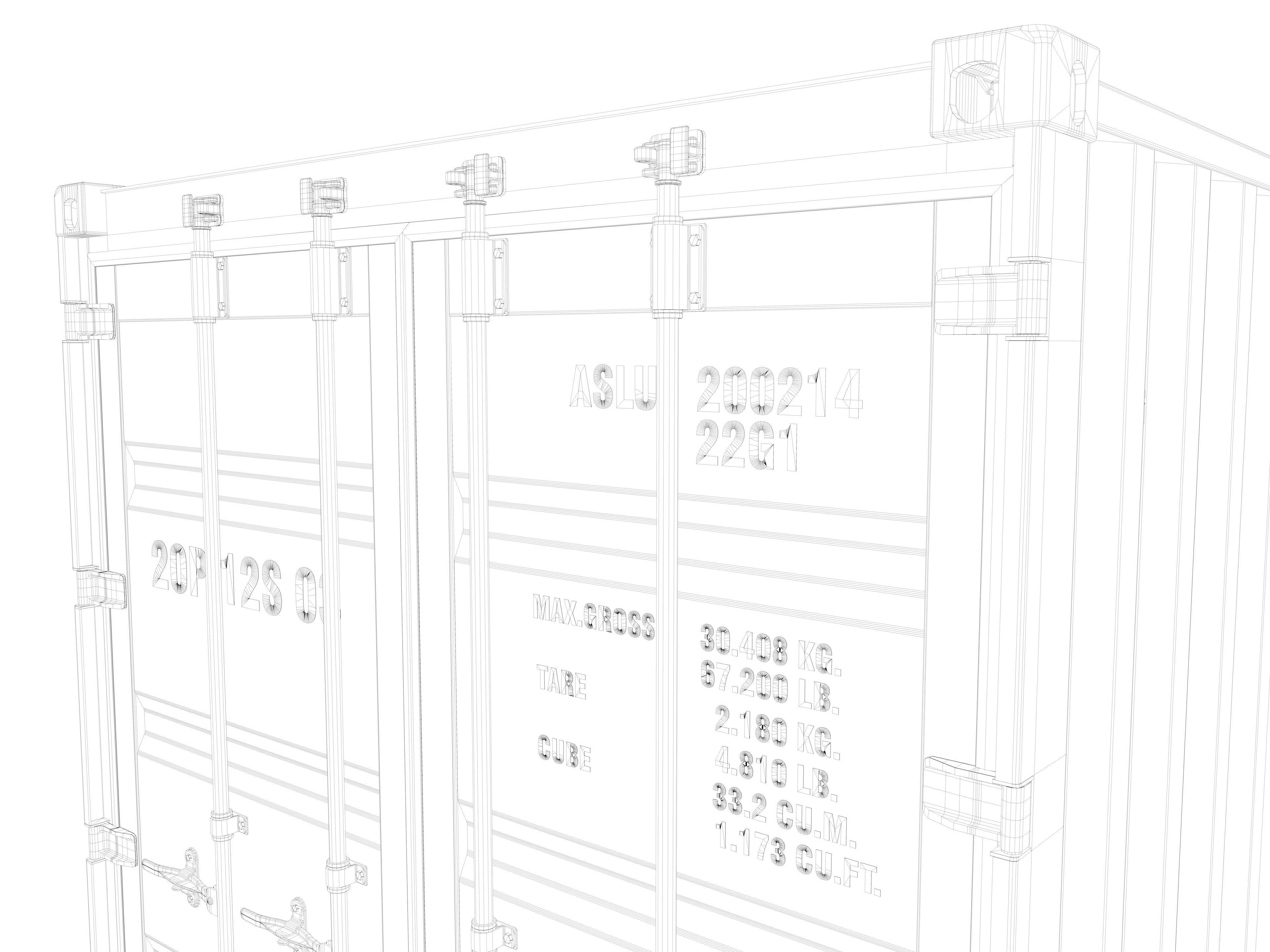20 ft ISO Container detailed 3D model_8