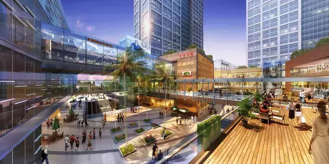 3Dmax fashion city commercial square building 172