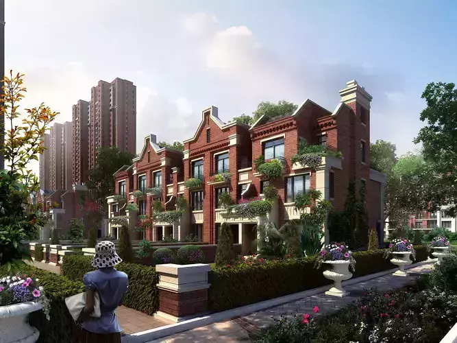 3Dmax fashion city commercial square building 173