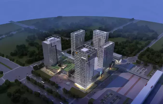 3Dmax fashion city commercial square building 176