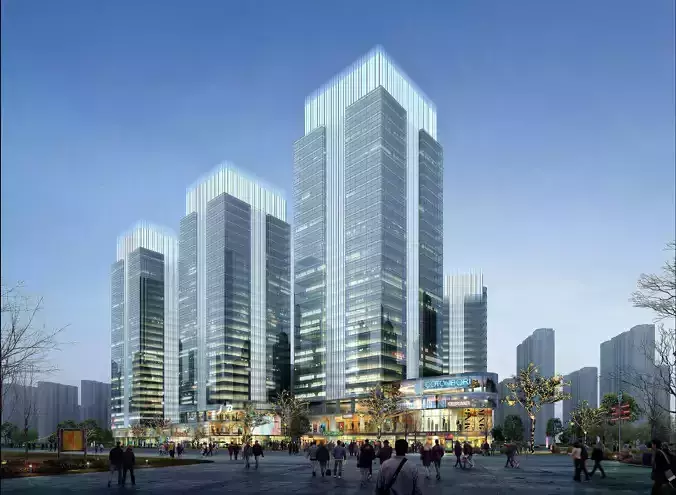3Dmax fashion city commercial square building 178