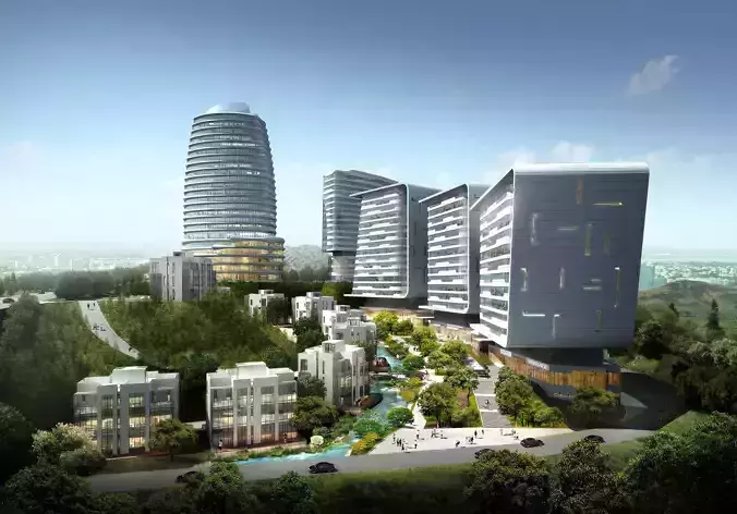 3Dmax fashion city commercial square building 179