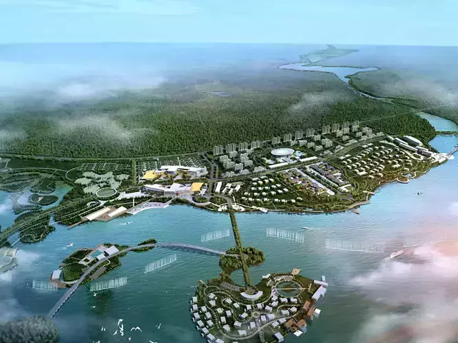 3Dmax fashion city commercial square building 180