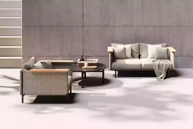 Outdoor funiture sofa with coffee table set