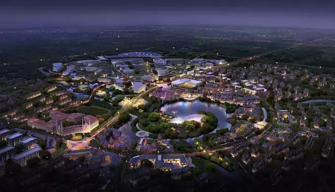 3Dmax fashion city commercial square building 190