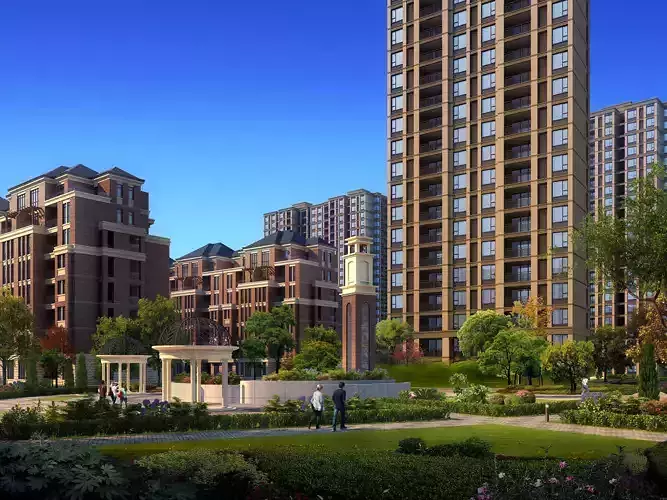 3Dmax fashion city commercial square building 193