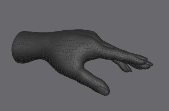 Retopologized female hand for rigging or models Low-poly 3D model_4