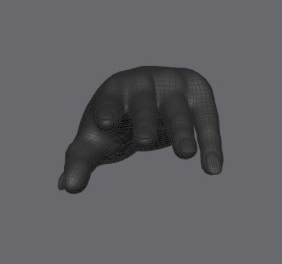Retopologized female hand for rigging or models Low-poly 3D model_2