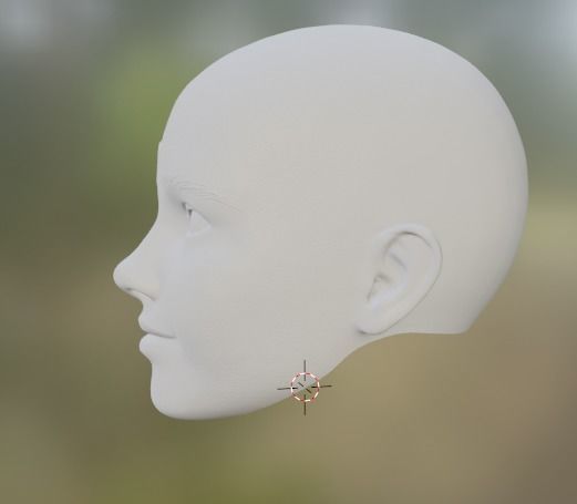 Generic Female Head smirking Free 3D model_1