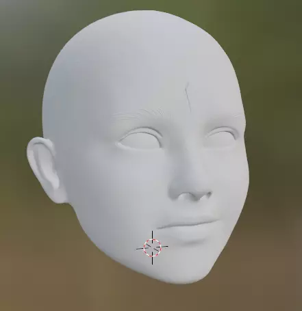 Generic Female Head smirking Free 3D model_0