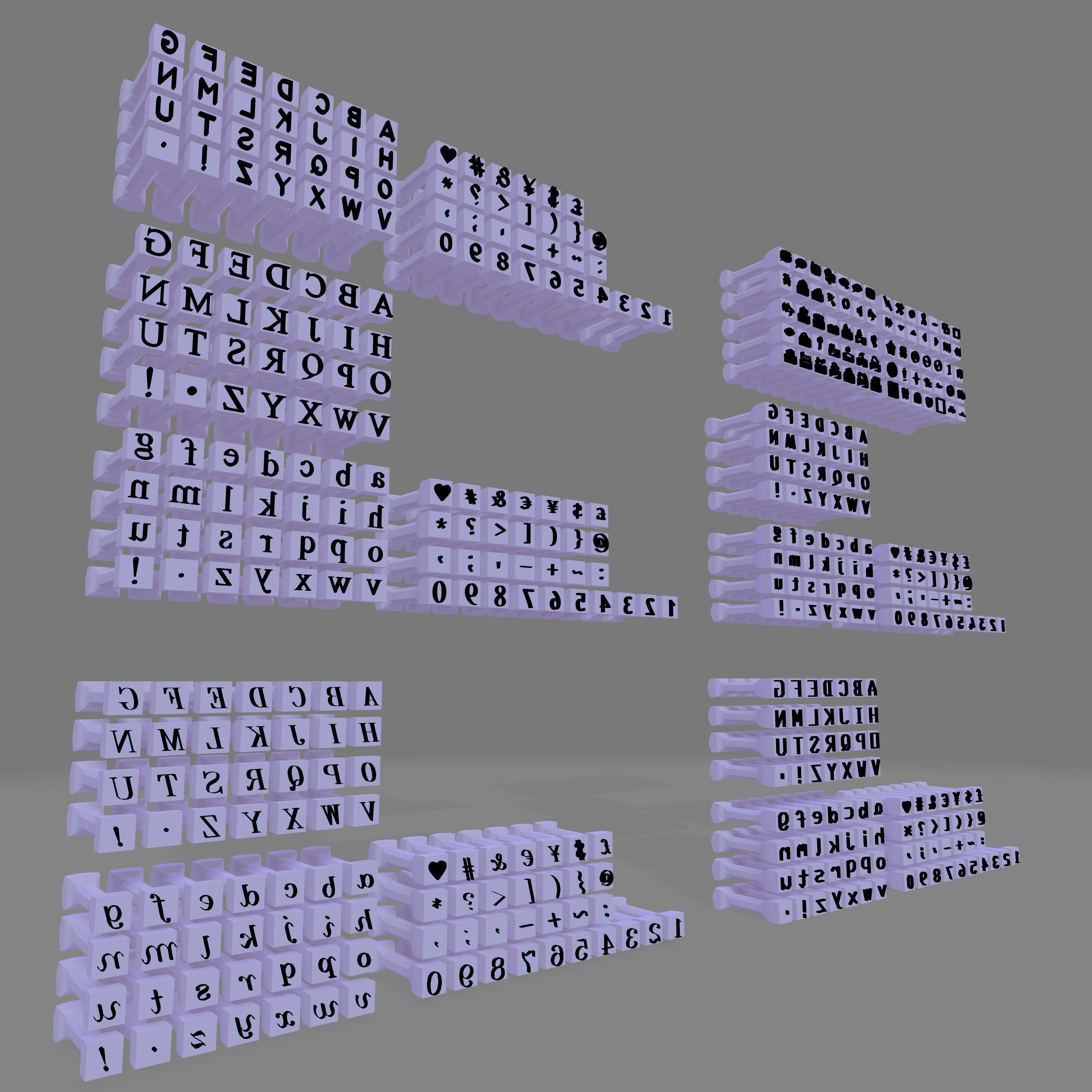 ALPHABET STAMPS - 5 Fonts - Plus Extra 3D print model_2