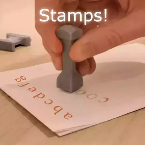 ALPHABET STAMPS - 5 Fonts - Plus Extra 3D print model