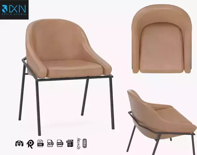 IZOARD Upholstered metal chair