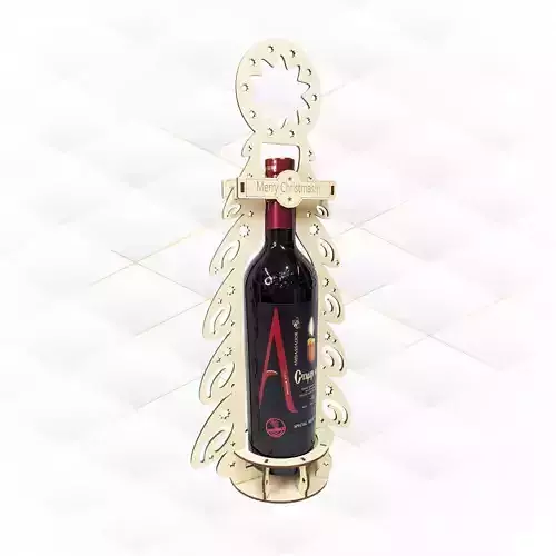 Wine box Christmas Tree svg dxf design for laser cut 3D print model