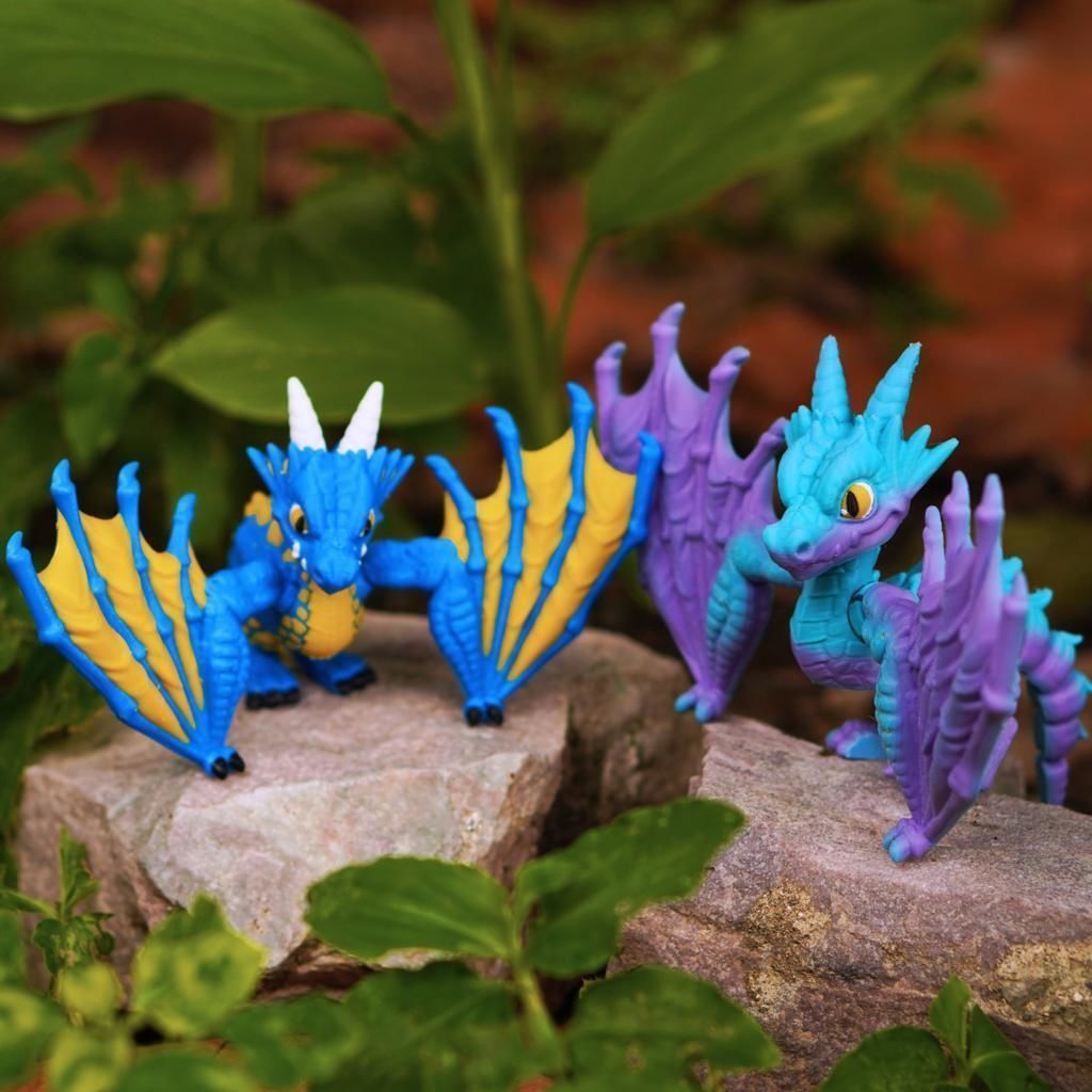 PRINT-IN-PLACE CUTE FLEXI WYVERN DRAGON ARTICULATED 3D print model_3