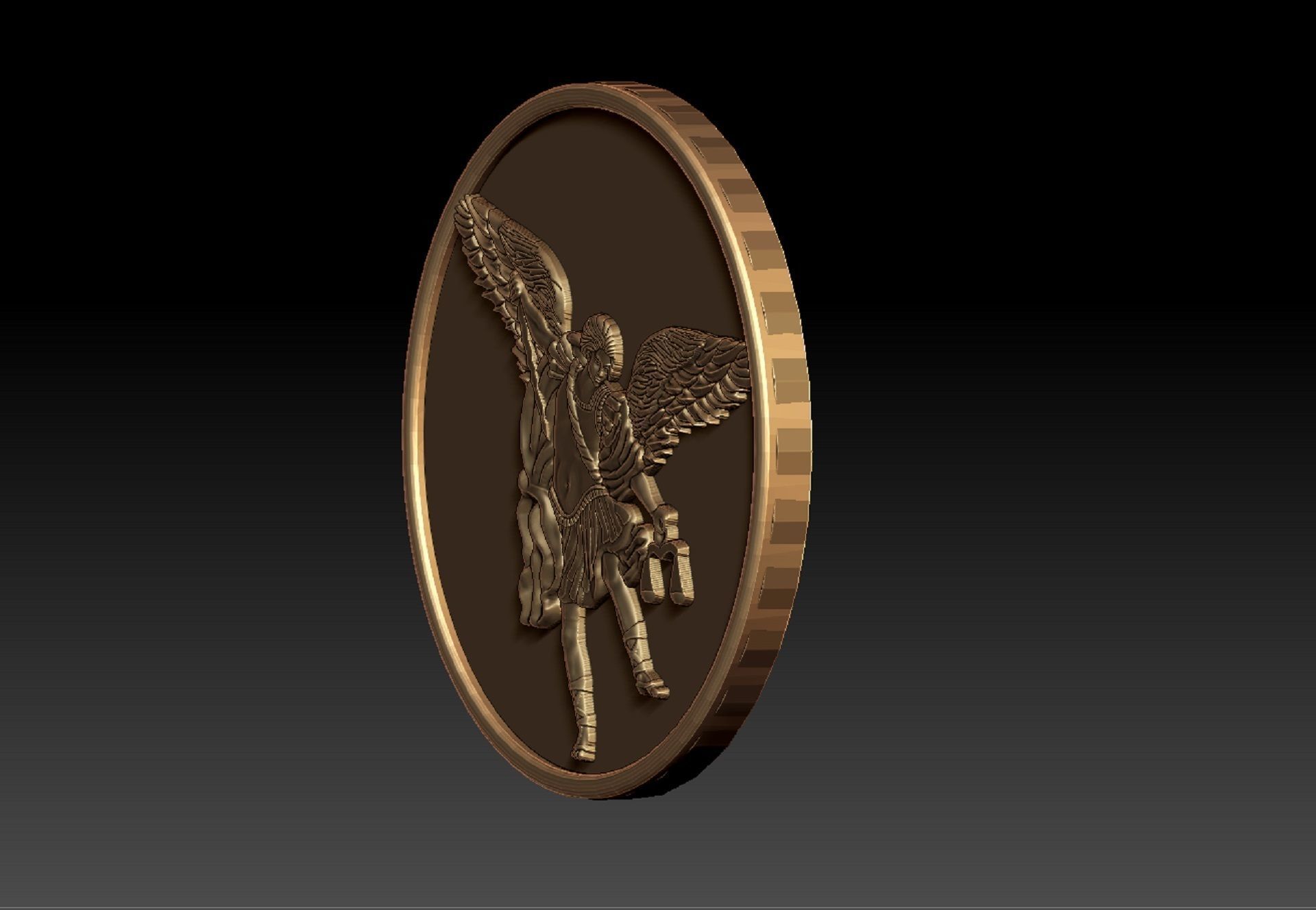SAINT MICHAEL COIN PENDENT 3D print model_7