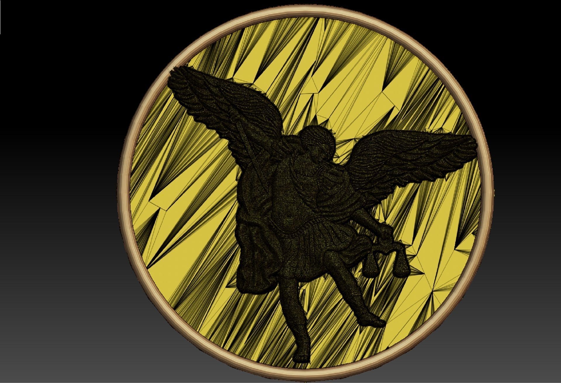 SAINT MICHAEL COIN PENDENT 3D print model_11