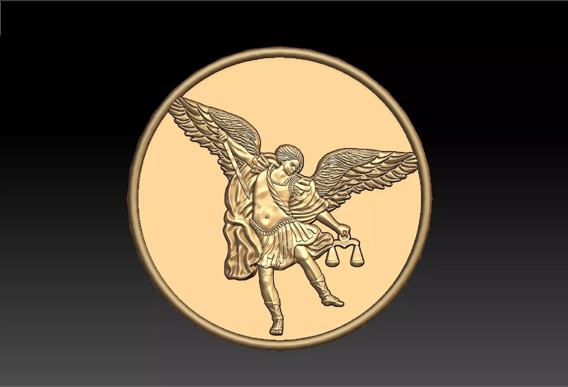 SAINT MICHAEL COIN PENDENT 3D print model_0