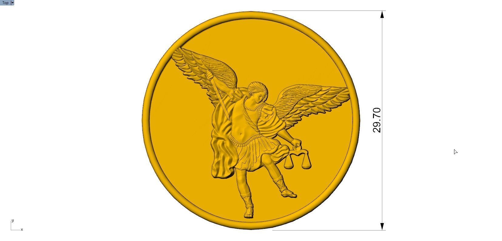 SAINT MICHAEL COIN PENDENT 3D print model_3