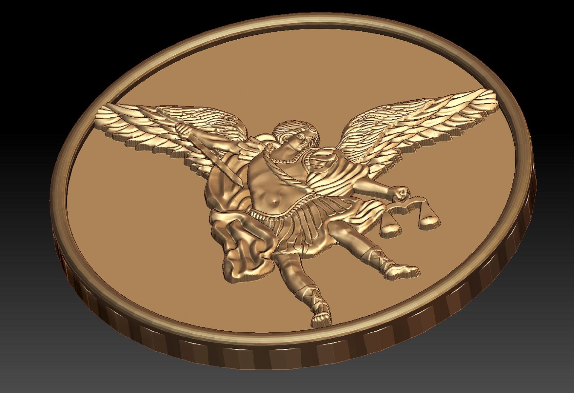 SAINT MICHAEL COIN PENDENT 3D print model_10