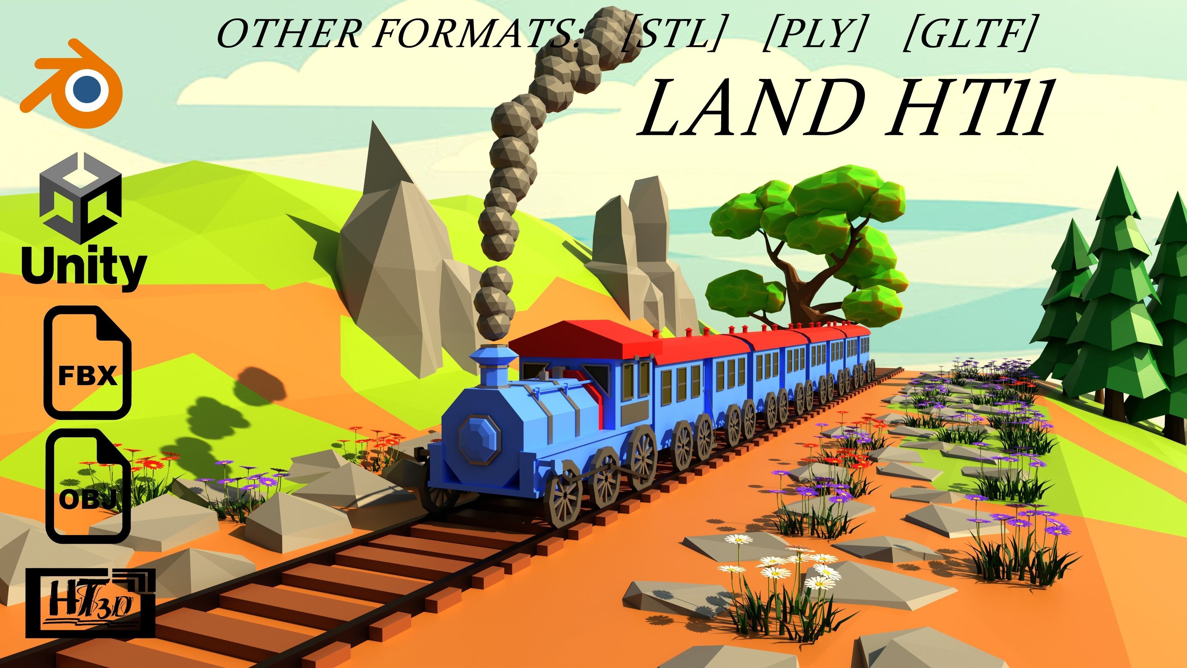 Land HT11 Low-poly 3D model_6