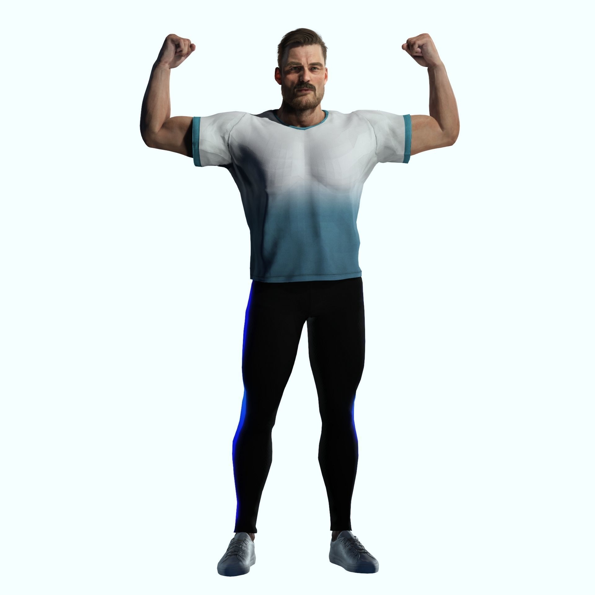 Gym crossfit  Partners Muscle Man and fitness Woman 3D Model Collection_2
