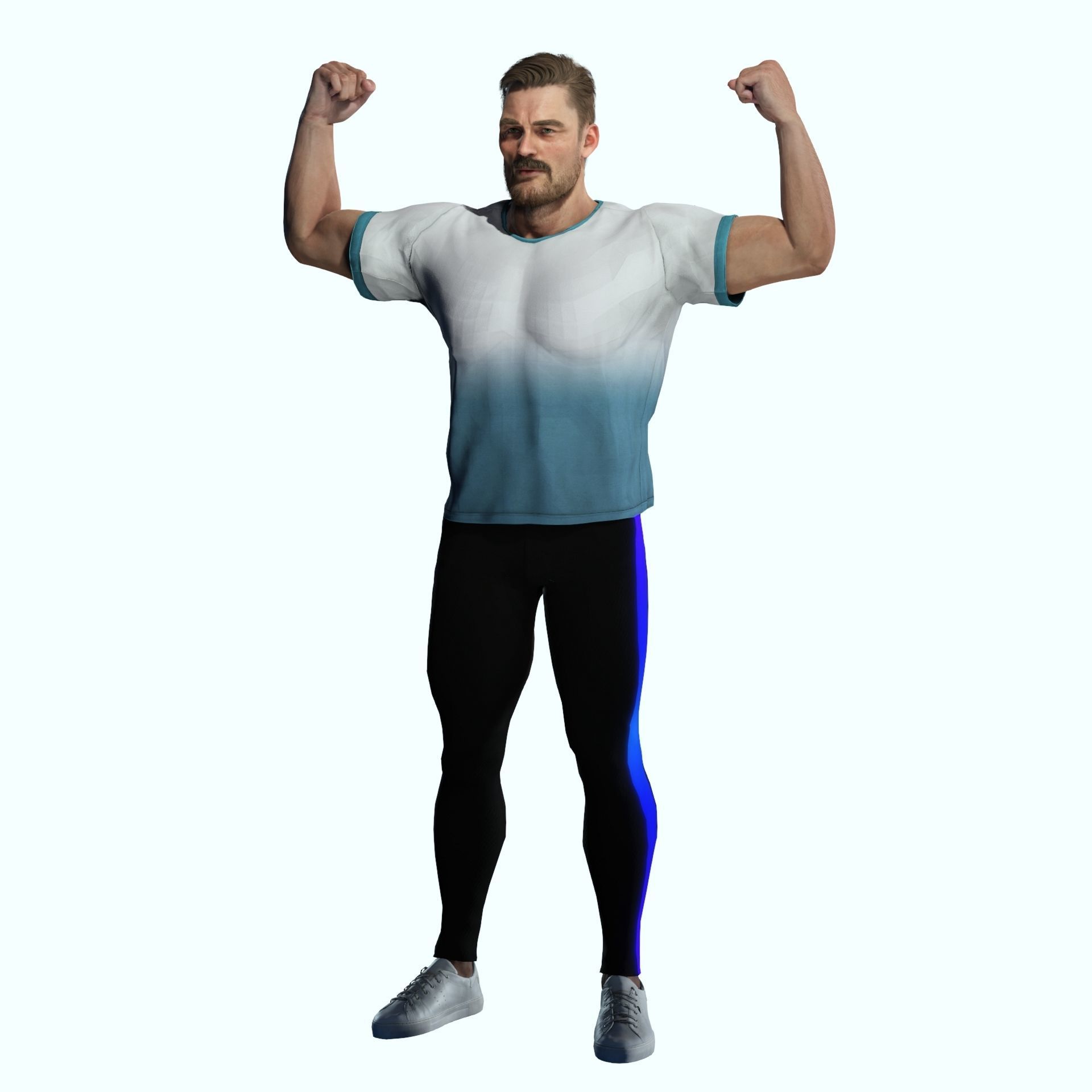 Gym crossfit  Partners Muscle Man and fitness Woman 3D Model Collection_3