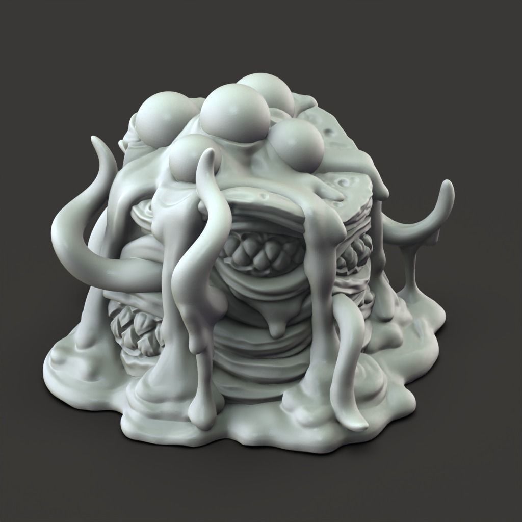 Giant Pancake Monster - 3D Printable TTRPG - PRESUPPORTED - 32mm 3D print model_5
