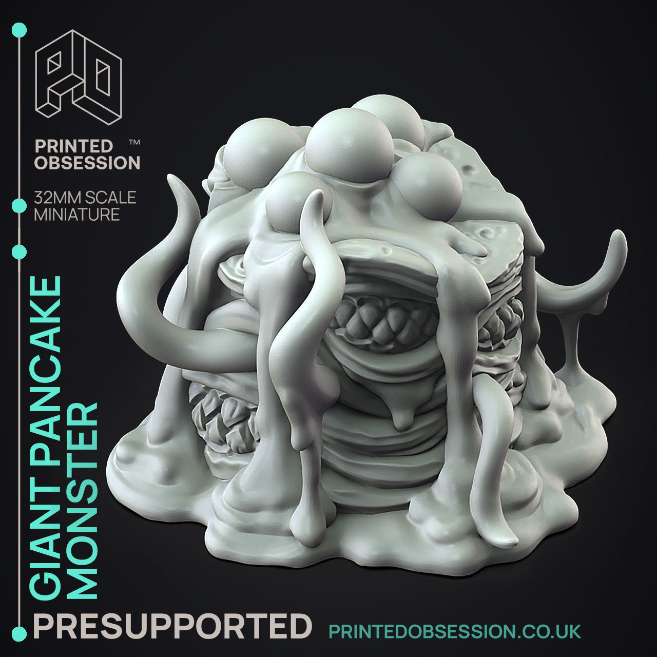 Giant Pancake Monster - 3D Printable TTRPG - PRESUPPORTED - 32mm 3D print model_3
