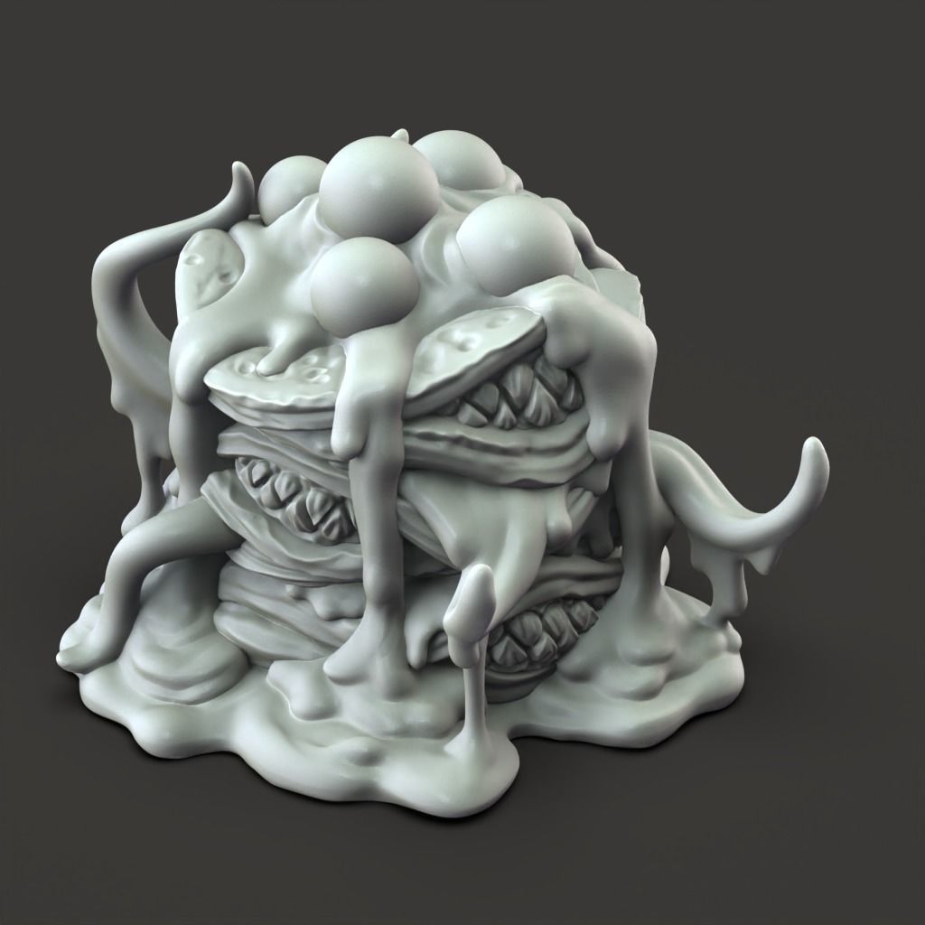 Giant Pancake Monster - 3D Printable TTRPG - PRESUPPORTED - 32mm 3D print model_4