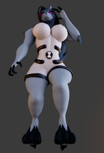 BenWolf GwenWolf Yenaldooshi 3D ben10 NSFW SFW Low-poly 3D model_14