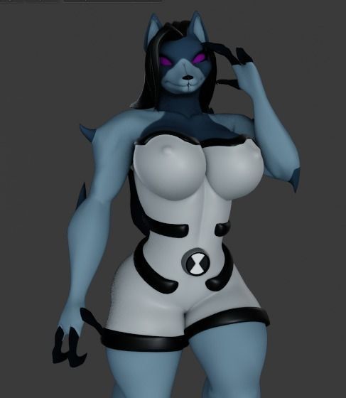 BenWolf GwenWolf Yenaldooshi 3D ben10 NSFW SFW Low-poly 3D model_8