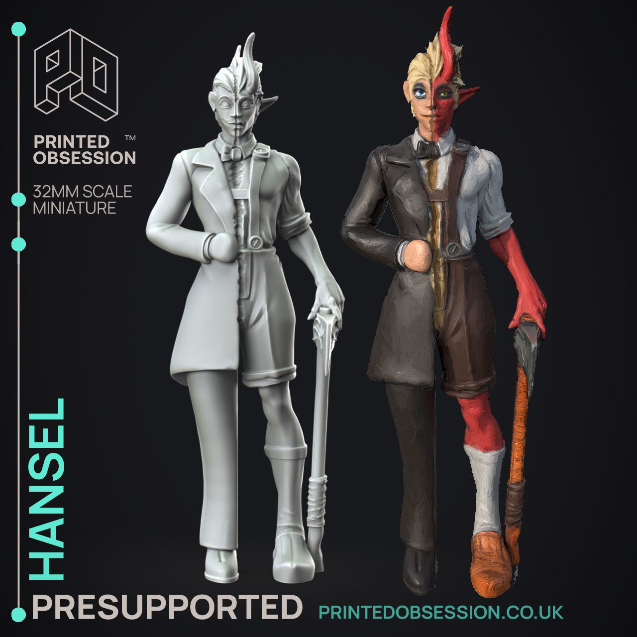 Hansel and Gretel - 3D Printable TTRPG - PRESUPPORTED - 32mm 3D print model_1