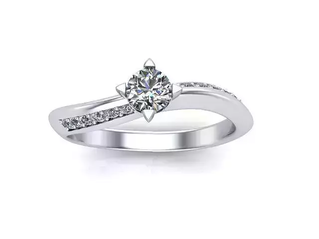 Solitaire  diamond curvy ring