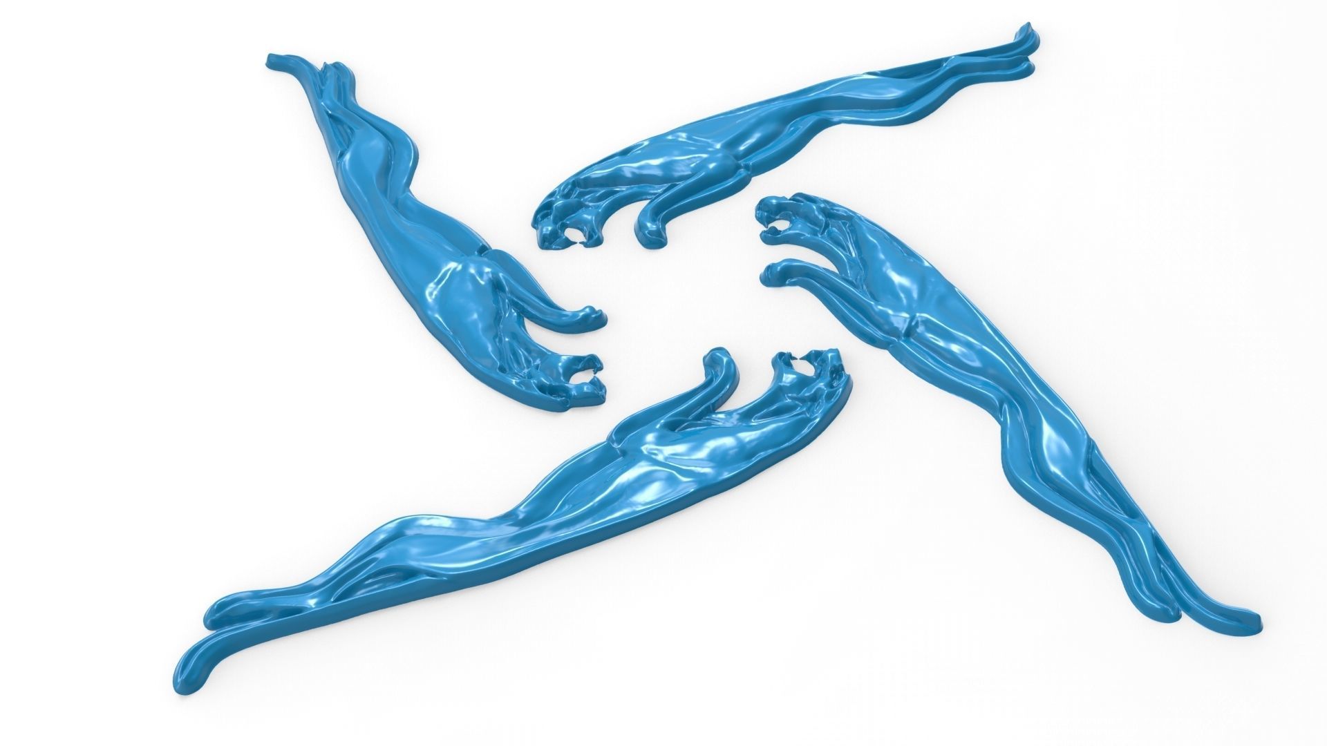 Jaguar Logo 3D model - High detail model Free 3D print model_6