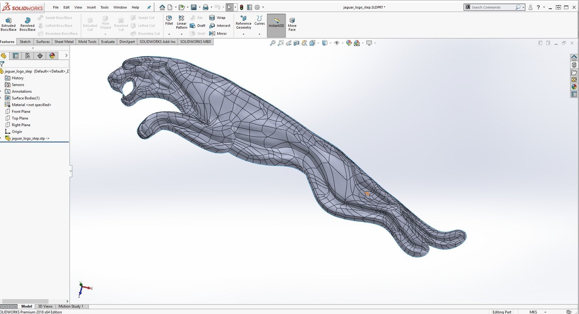Jaguar Logo 3D model - High detail model Free 3D print model_1