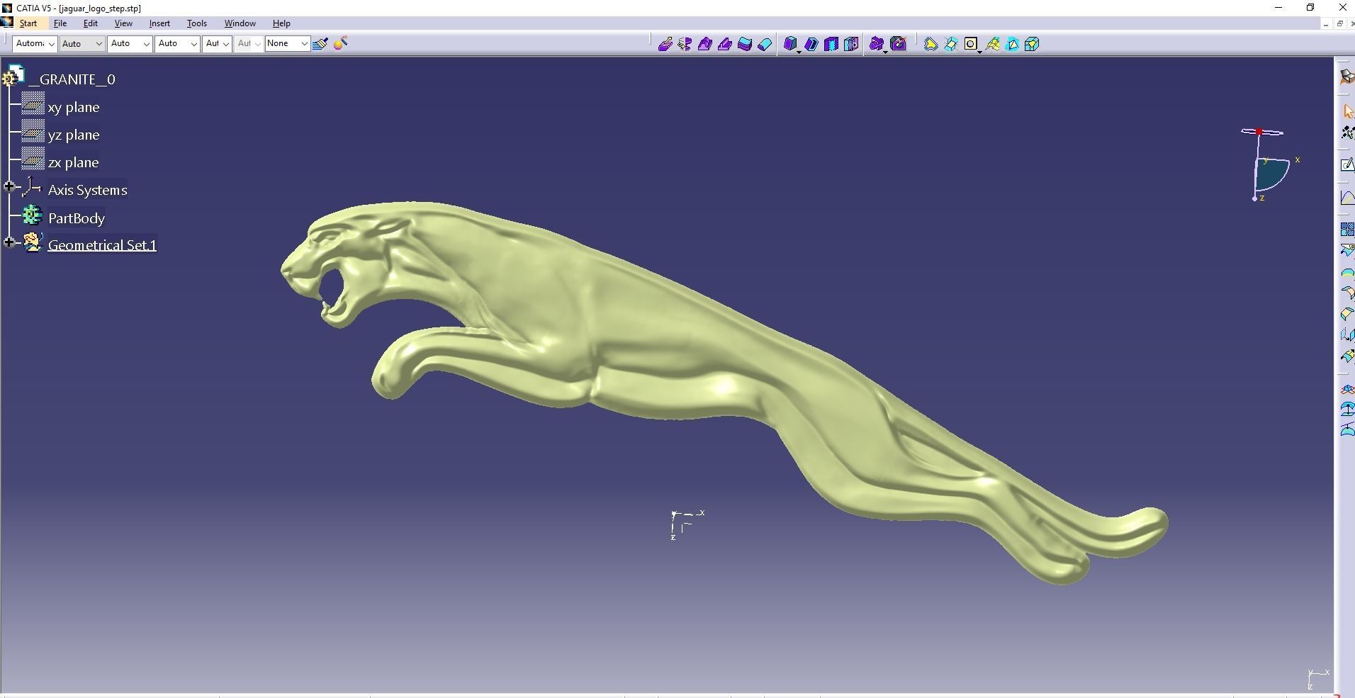 Jaguar Logo 3D model - High detail model Free 3D print model_2