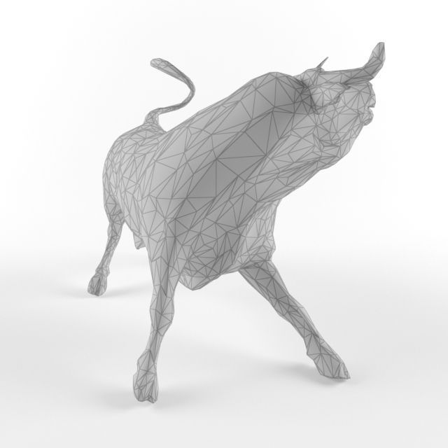 Low Poly Bull Taurus Animal Lowpoly 2 Low-poly 3D model_2