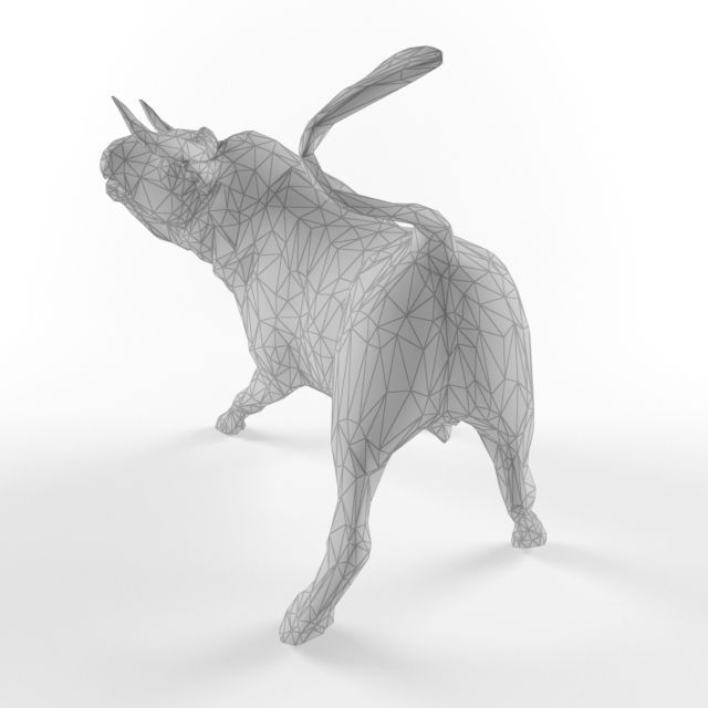 Low Poly Bull Taurus Animal Lowpoly 2 Low-poly 3D model_4