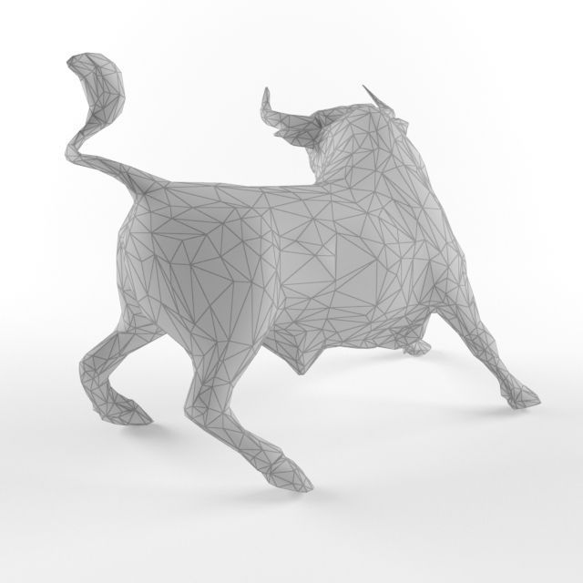 Low Poly Bull Taurus Animal Lowpoly 2 Low-poly 3D model_3