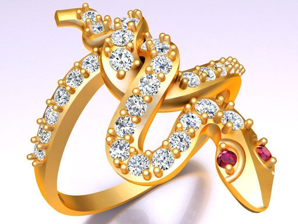 Snake Ring - N2214 3D print model_2