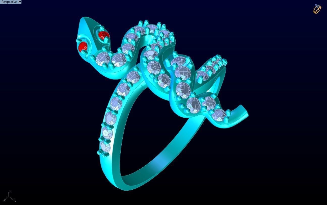 Snake Ring - N2214 3D print model_11