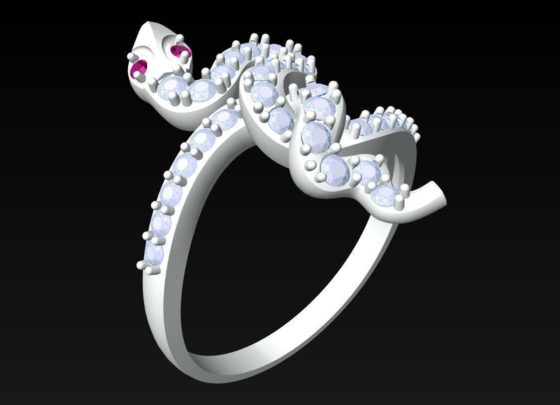 Snake Ring - N2214 3D print model_6