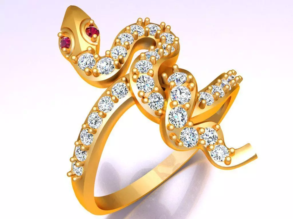 Snake Ring - N2214 3D print model_0