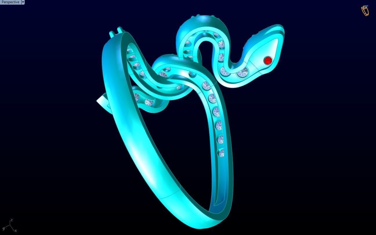 Snake Ring - N2214 3D print model_9